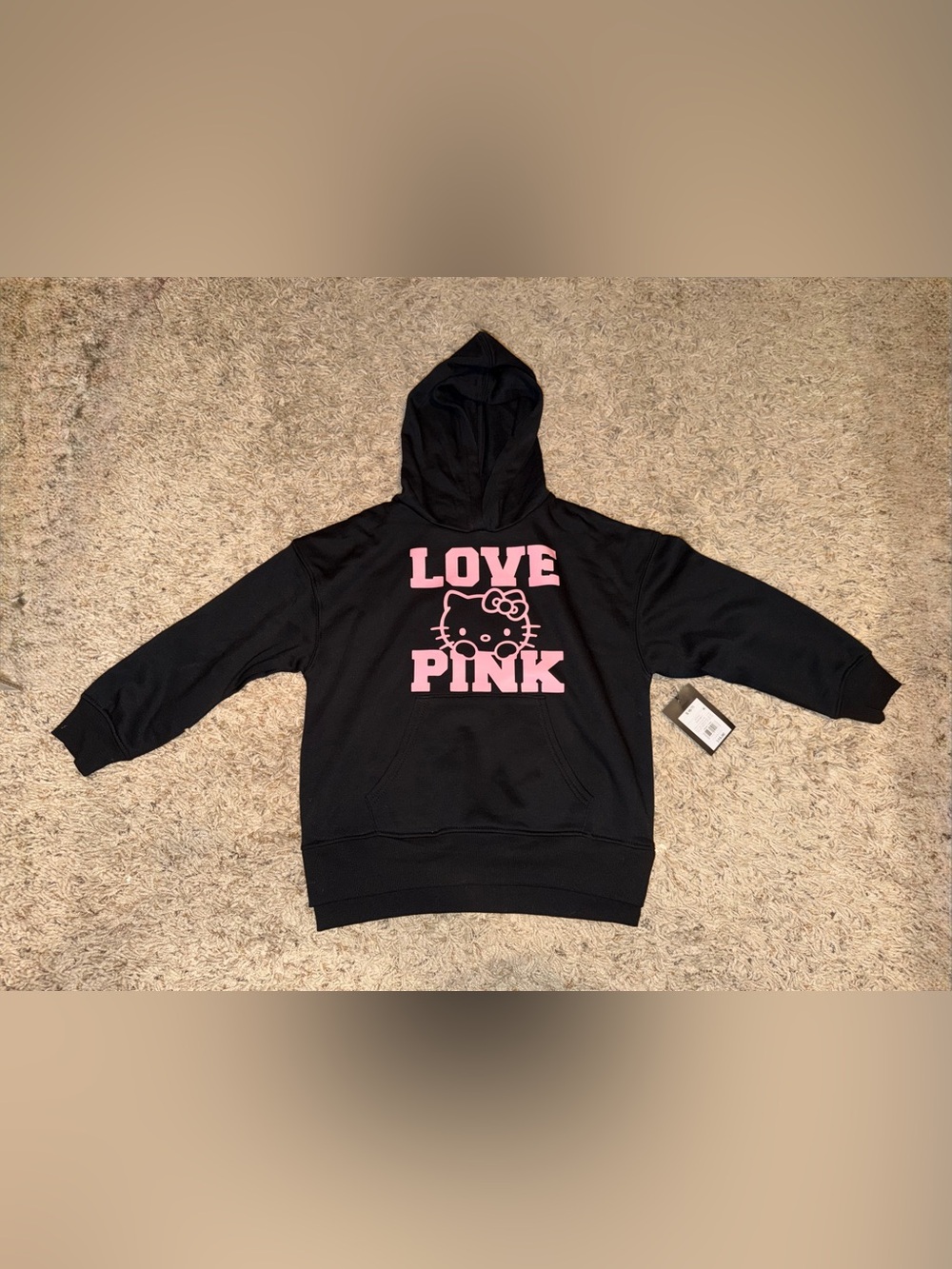 Super soft new art class size small hoodie with hello kitty dtf transfer